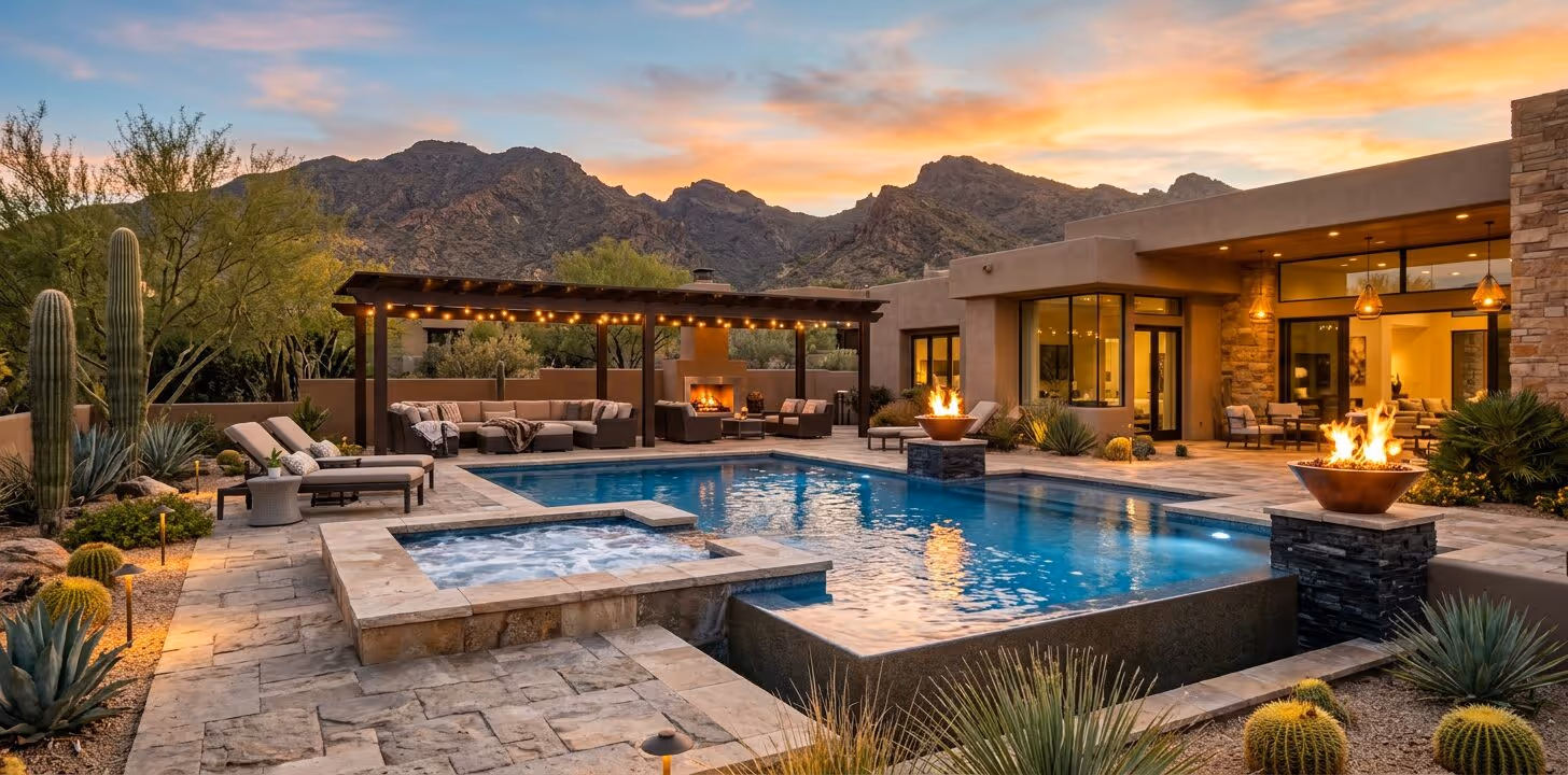 Custom Backyard Oasis Design for Scottsdale Luxury Homes