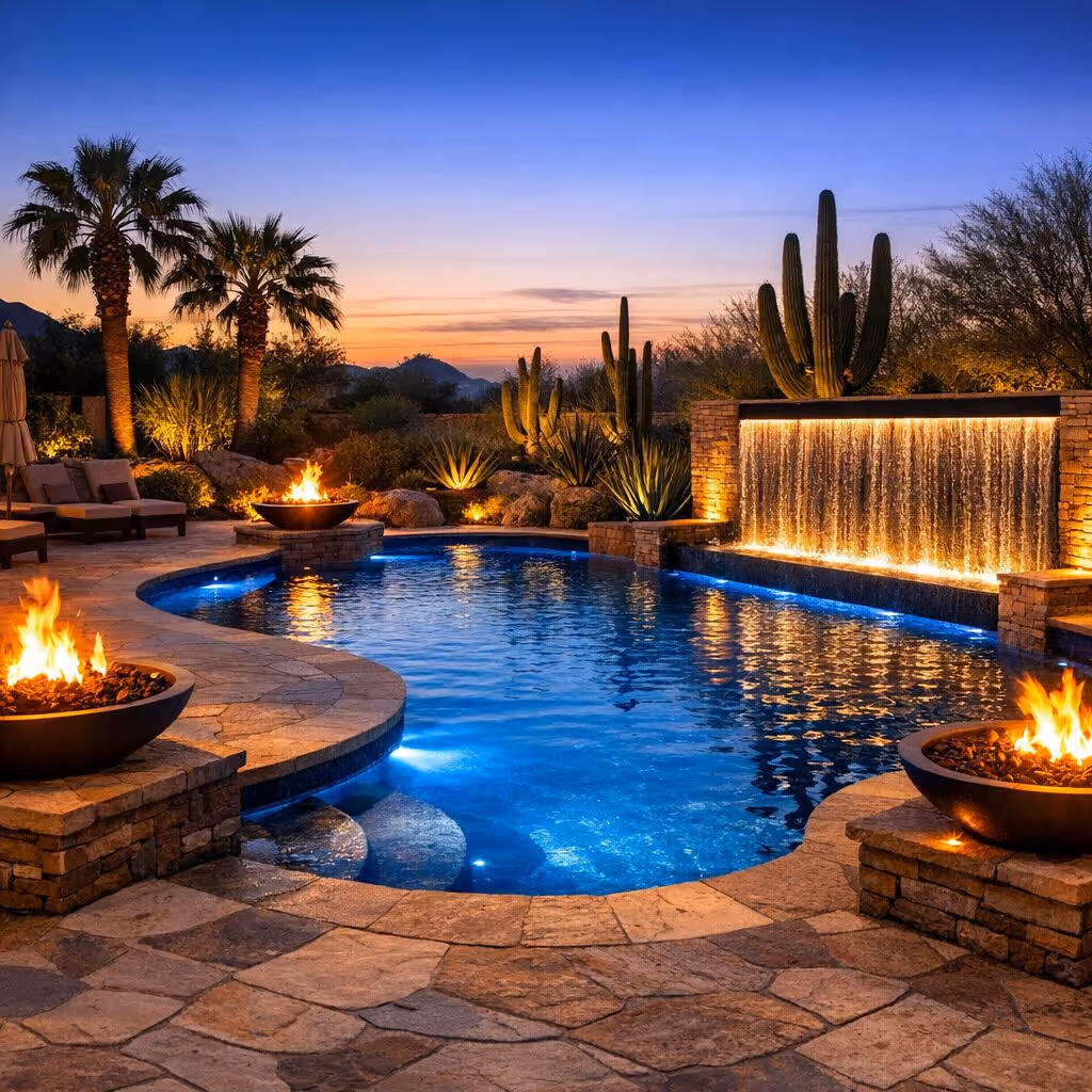 Fire and Water Features for Custom Pools: Scottsdale Luxury Guide