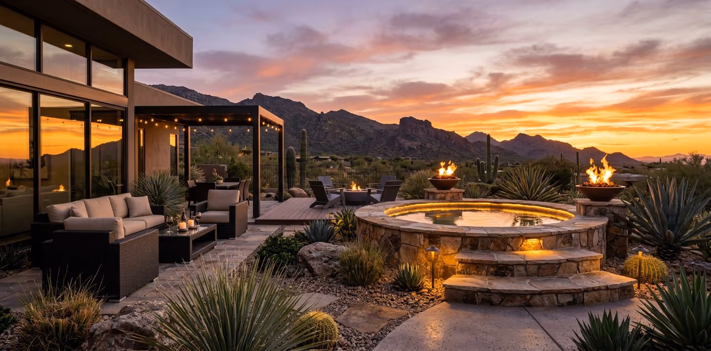 Outdoor Spa Design Ideas for Luxury Arizona Backyards